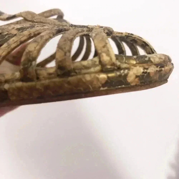 Stuart Weitzman y2k Snakeskin Python Print Stiletto Strappy Heel Pump Size 7.5 - Picture 14 of 16